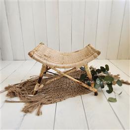 wicker curved bench